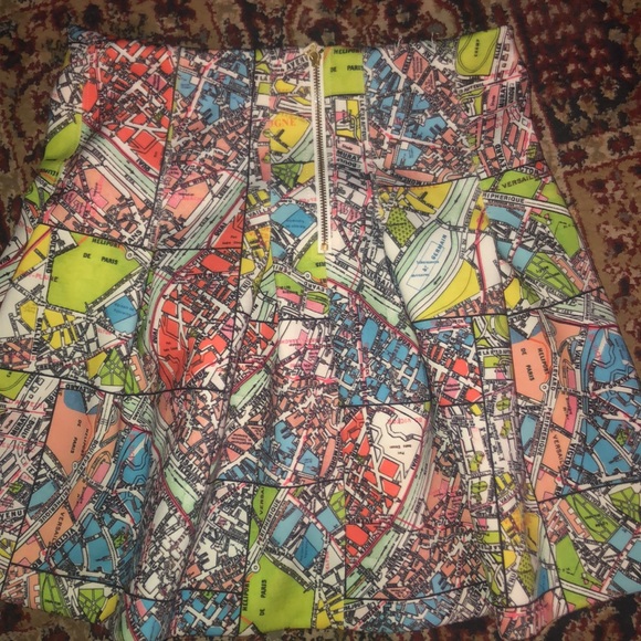 Maeve Anthropologie Womens Zip Back Pleated Mini Skirt Multicolor size 4 - Picture 4 of 4